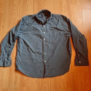 American Eagle Outfitters Indigo Plaid Long Sleeve Button Shirt